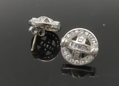 925 Sterling Silver  Vintage Sparkling Cubic Zirconia Drop Earrings  EG11137