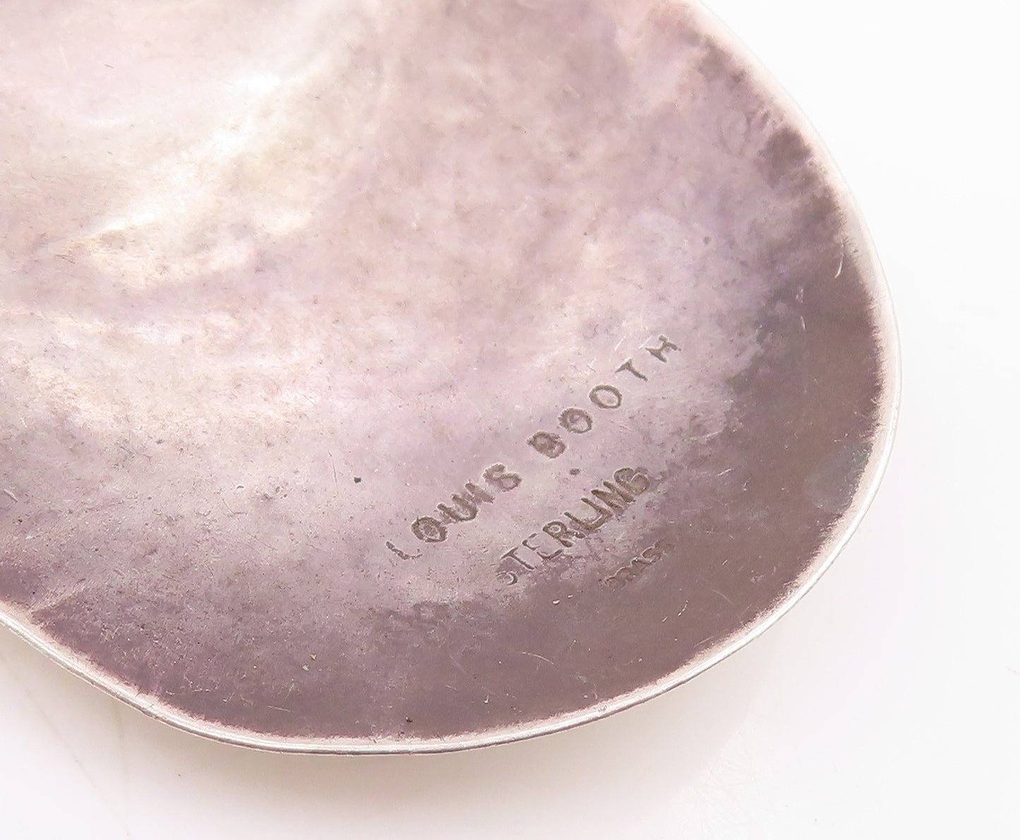 925 Sterling Silver Vintage Earrings LOUIS BOOTH Two Tome Hammered Disc  EG14310