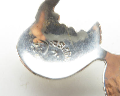 925 Sterling Silver  Vintage Shiny Bitten Apple Fruit Motif Pendant  PT15359