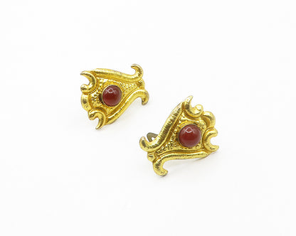 HANEDAN TAKI 925 Silver  Vintage Carnelian Non Pierce Drop Earrings  EG8993
