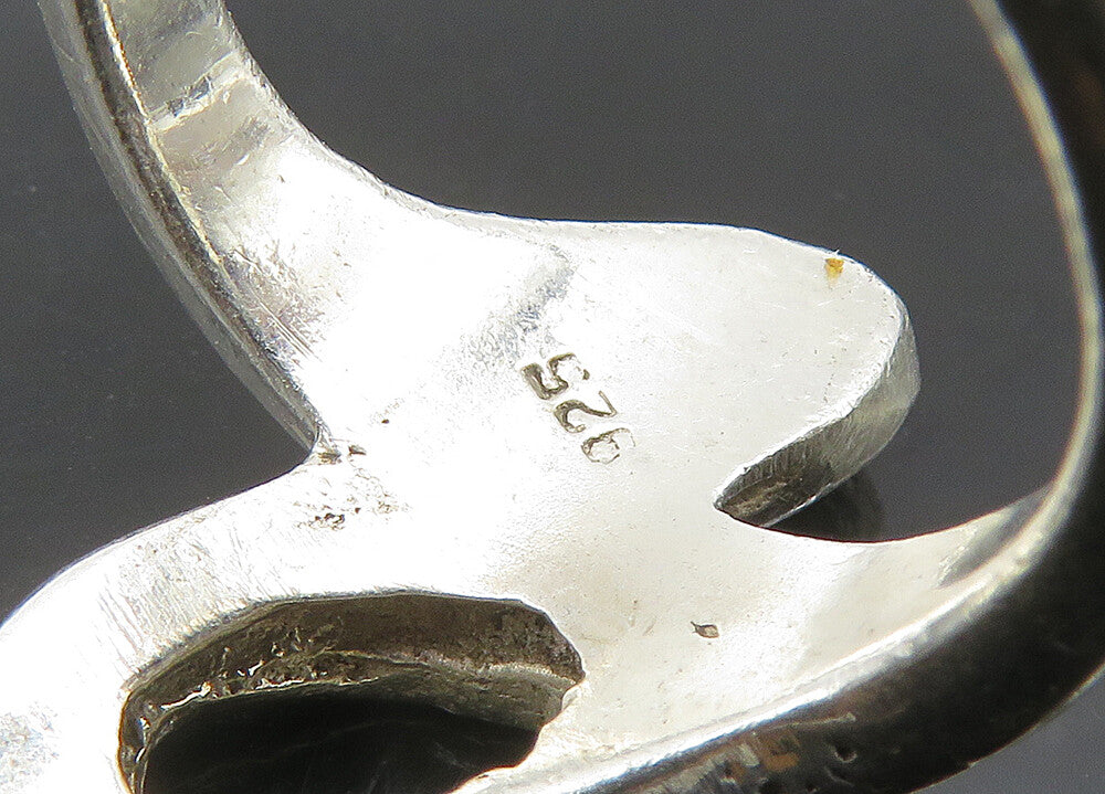925 Sterling Silver  Vintage Shiny Loop Bypass Style Band Ring Sz 6  RG22428