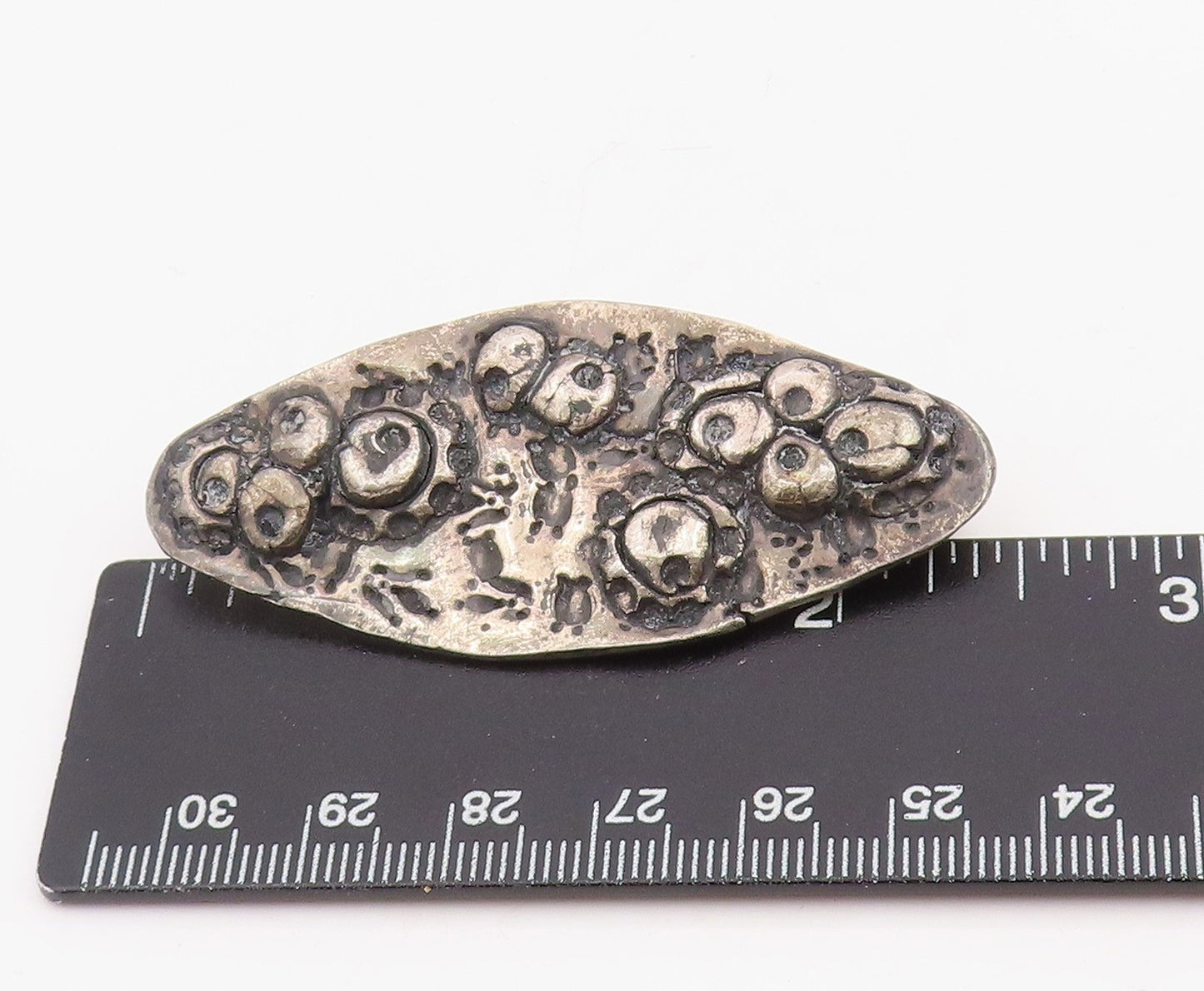 925 Sterling Silver Vintage Brooch Pin Antique Brutalist Abstract Design BP12314