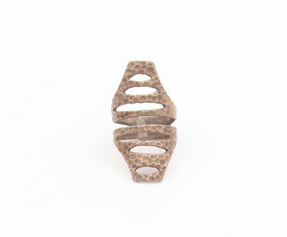 925 Sterling Silver Vintage Ring Honeycomb Textured Cutout Band  Sz 6  RG34405