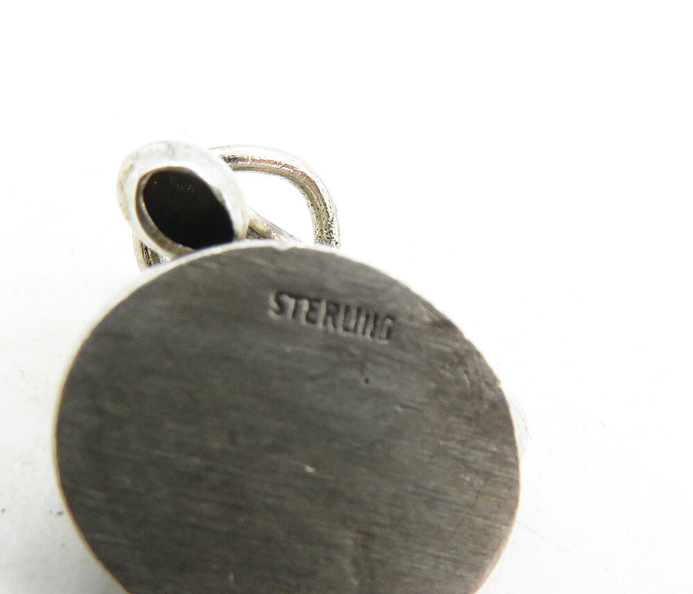 925 Sterling Silver  Vintage Old Fashioned Telephone Motif Pendant  PT6384