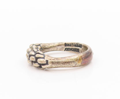 925 Sterling Silver Vintage Ring NORWAY Dark Tone Rope Carved Band  Sz 6 RG33346