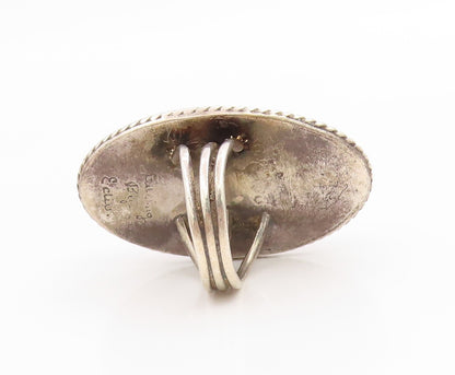 925 Sterling Silver Vintage Ring ZUNI Cabochon Gemstone Band  Sz 9.5  RG36073
