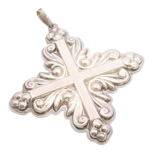 925 Sterling Silver Vintage Pendant REED & BARTON 1983 Christmas Cross  PT26302