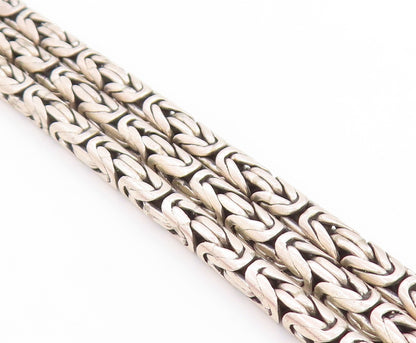 925 Sterling Silver Vintage Bracelet BALI Intricate Byzantine Link Chain  BT5956