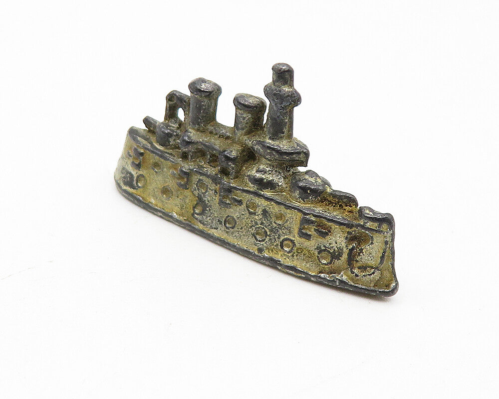 925 Sterling Silver  Vintage Petite Oxidized Ship Motif Table Trinket  TR1821