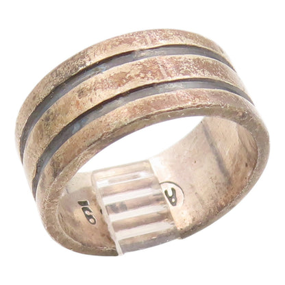 925 Sterling Silver Vintage Ring ART'S ELEGANCE Ribbed Band  Sz 8.5  RG35323