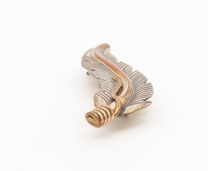 925 Sterling Silver Vintage Brooch Pin HARVEY MACE NAVAJO Quill Feather  BP12618