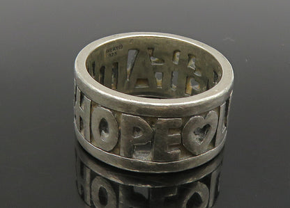 AVERY 925 Sterling Silver   Vintage Faith Hope & Love Band Ring Sz 6  RG23182
