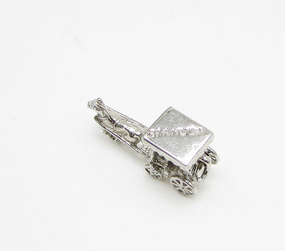 925 Sterling Silver  Bermuda Horse & Carriage Ride Charm Pendant  PT2248