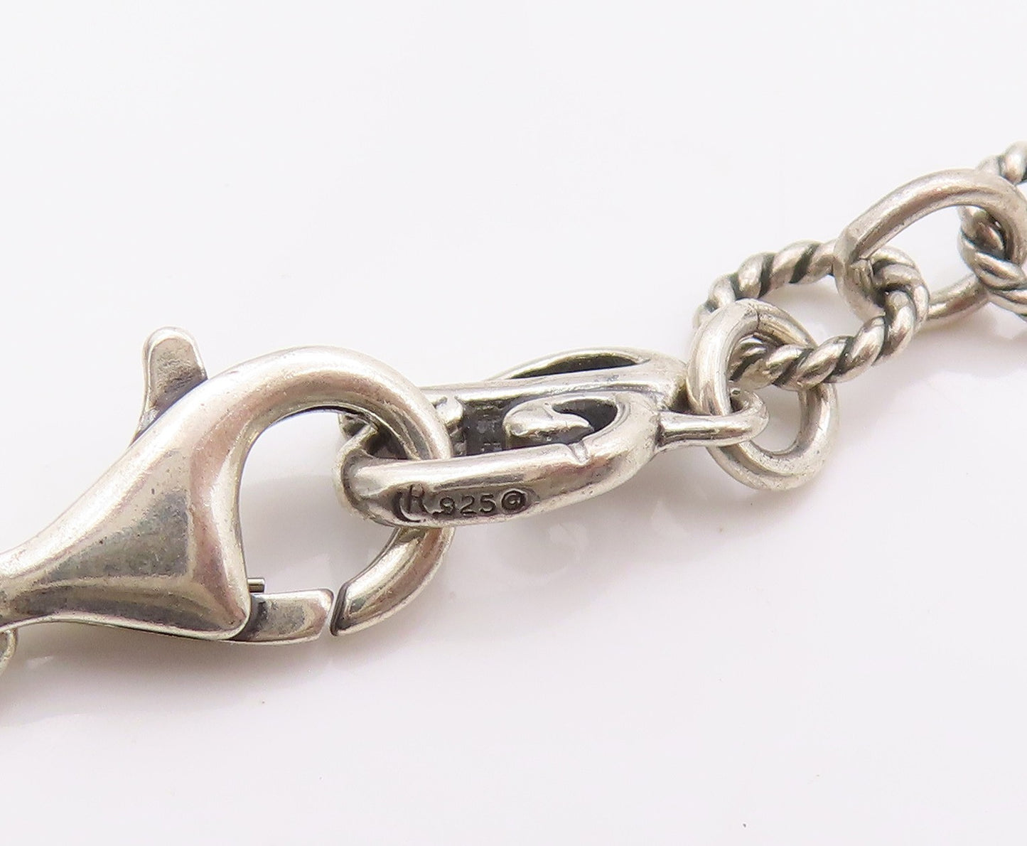 925 Sterling Silver Vintage Necklace CAROLYN POLLACK Swirly Designer Cut  NE4504