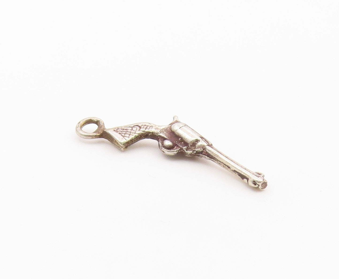 925 Sterling Silver  Vintage Trendy Pistol Gun Charm Pendant  PT20814