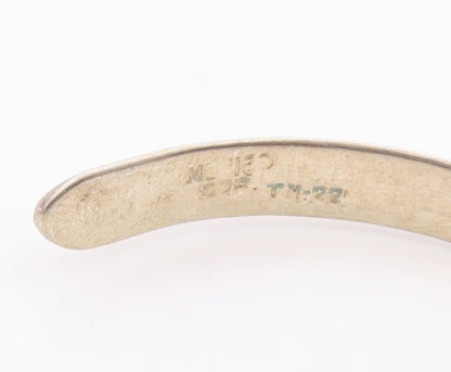 925 Sterling Silver Vintage Bracelet Floral Bands Carved Cuff  BT10788