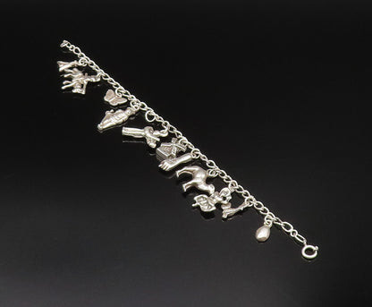 925 Silver  Vintage Butterfly BLM Fist Camel & Multi Charm Bracelet  BT9594
