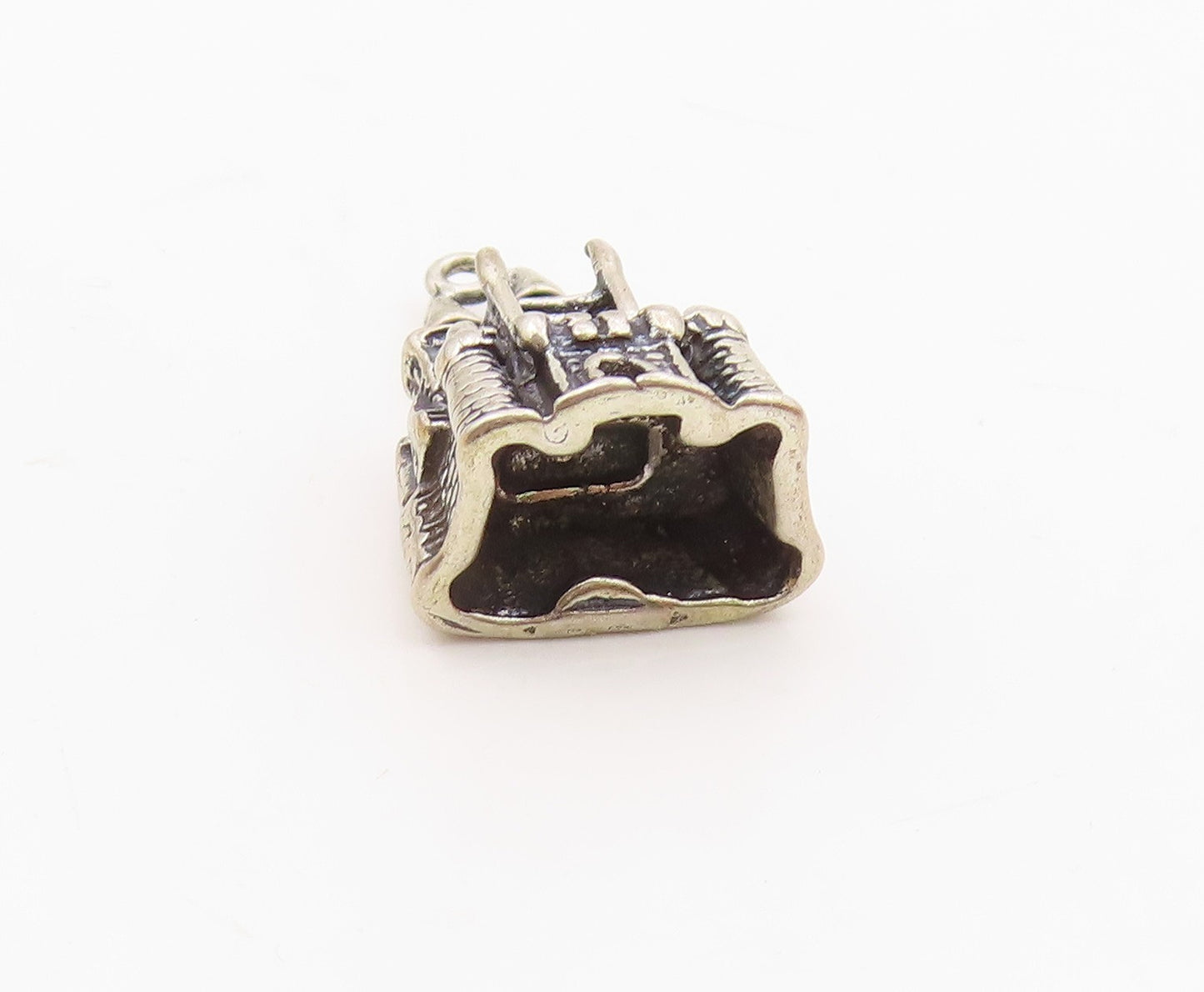 925 Sterling Silver  Vintage Sculpted Disneyland Castle Drop Pendant  PT21588