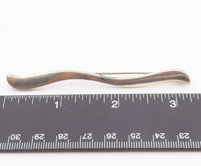 HANS HANSEN DENMARK 925 Silver  Vintage Minimalist Swirl Brooch Pin  BP9984