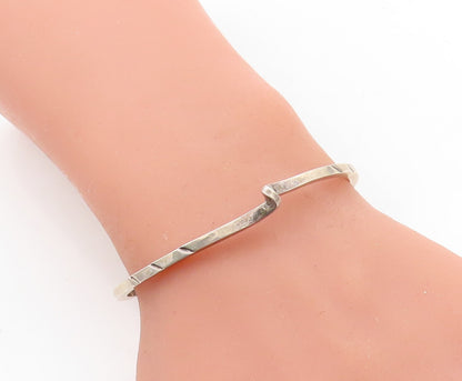 MEXICO 925 Silver  Vintage Petite Chiseled Detail Swirl Cuff Bracelet  BT2455