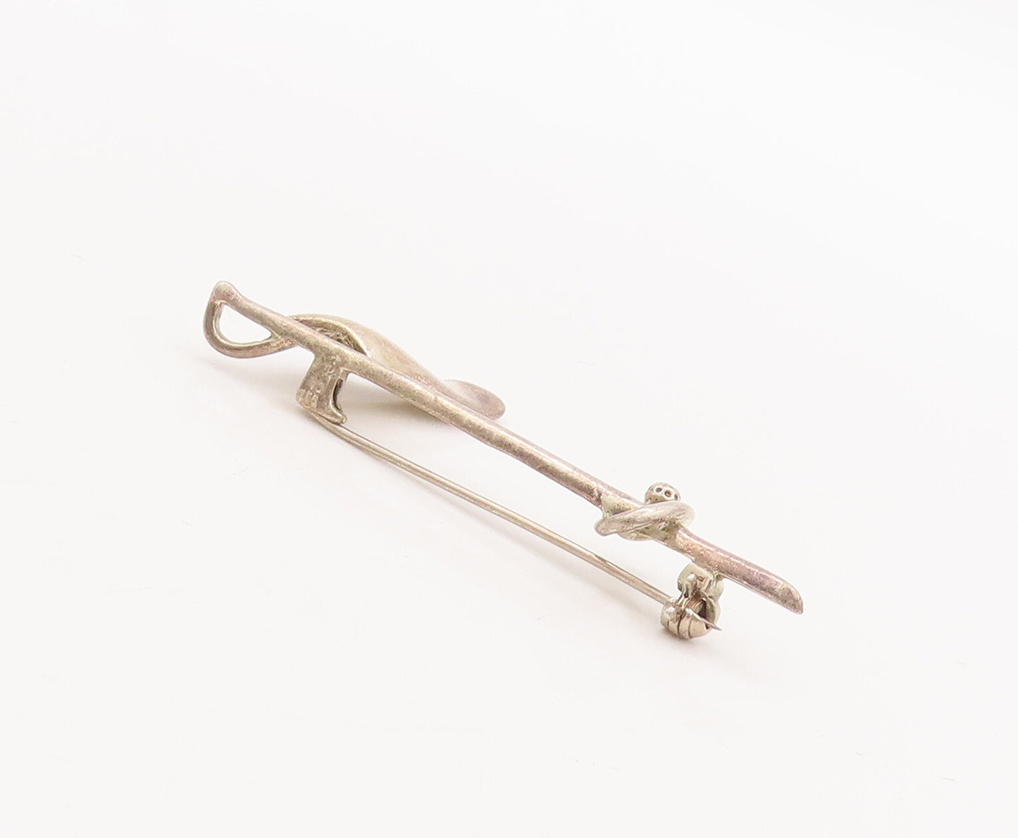 925 Sterling Silver Vintage Brooch Pin Cutout Golf Finishing Pot Hole  BP11093