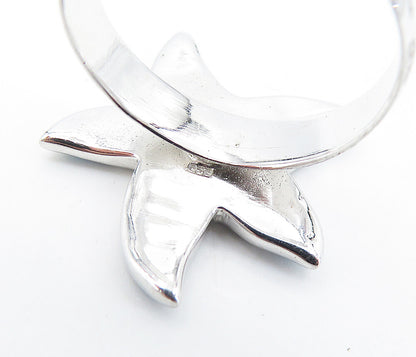 925 Sterling Silver  Inlaid Fire Opal Starfish Cocktail Ring Sz 8.5  RG7754
