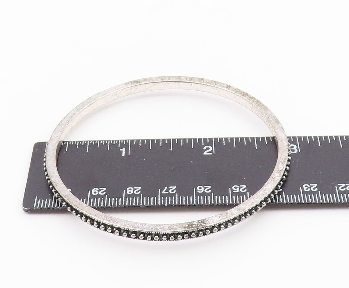 925 Sterling Silver  Vintage Dark Tone Spiked Detail Bangle Bracelet  BT6891