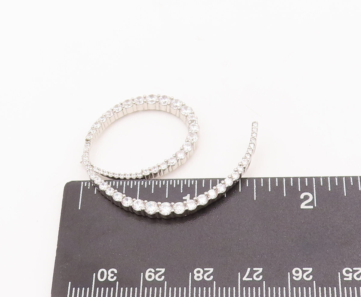 925 Sterling Silver Vintage Pendant Designer Multi Size Topaz Swirl Band PT22887