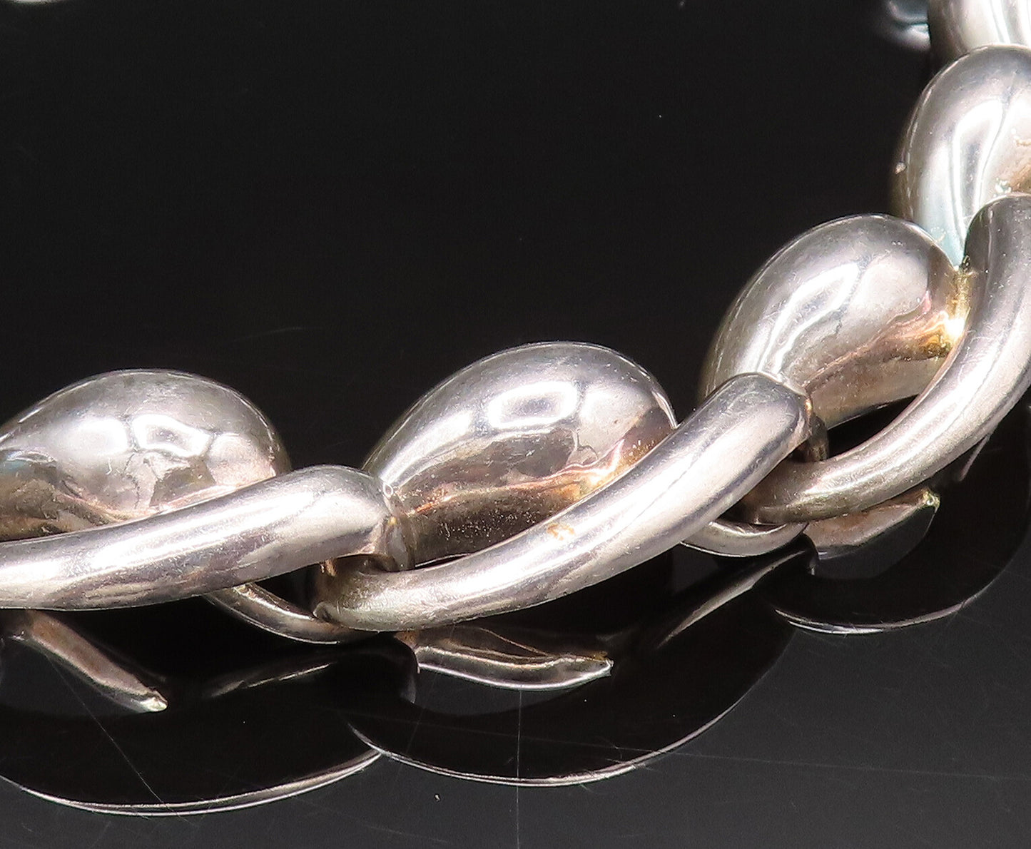 CHARLES KRYPELL 925 Silver  Vintage Modernist Chunky Teardrop Necklace  NE4015