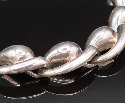 CHARLES KRYPELL 925 Silver  Vintage Modernist Chunky Teardrop Necklace  NE4015