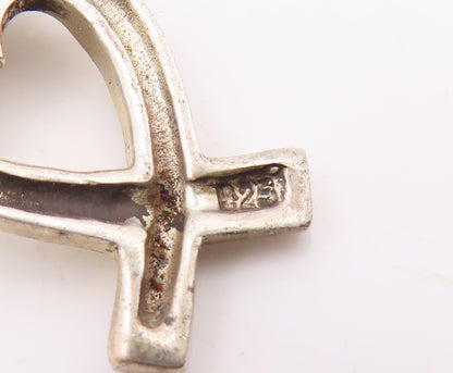 925 Sterling Silver  Vintage Smooth Love Heart Ribbon Slide Pendant  PT18016