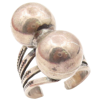 925 Sterling Silver Vintage Ring SOUTHWESTERN Etched Arrow Orb  Sz 6.5  RG36590