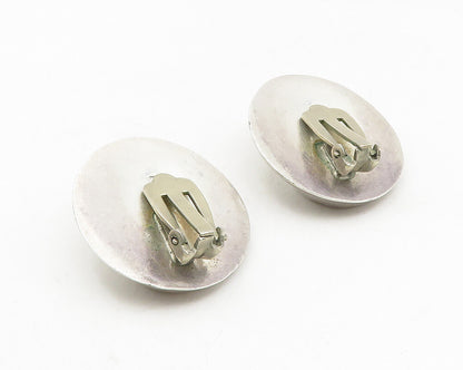 925 Sterling Silver  Vintage Hollow Swirl Dome Non Pierce Earrings  EG5519
