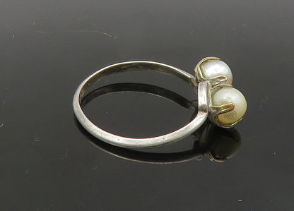 ESPO 925 Sterling Silver  Vintage Freshwater Pearls Band Ring Sz 8.5  RG21690
