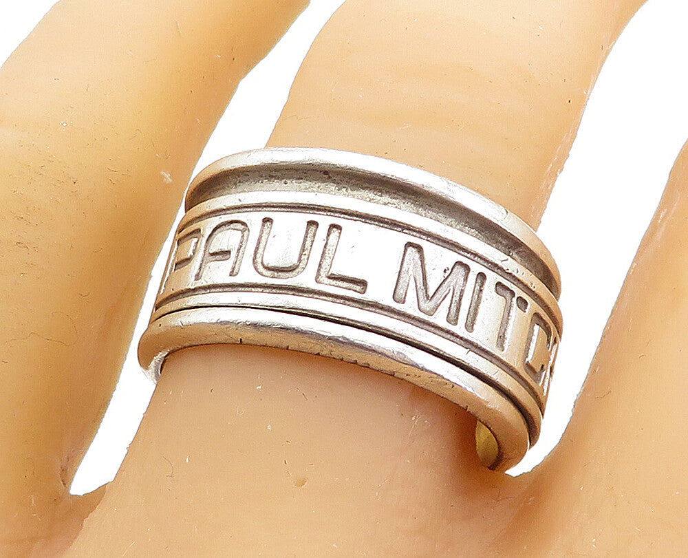PAUL MITCHELL 925 Sterling Silver  Vintage Retro Spinner Ring Sz 11  RG3911