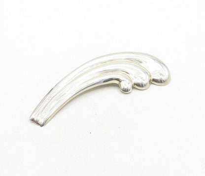 MEXICO 925 Sterling Silver  Vintage Shiny Swirl Wing Design Brooch Pin  BP1467