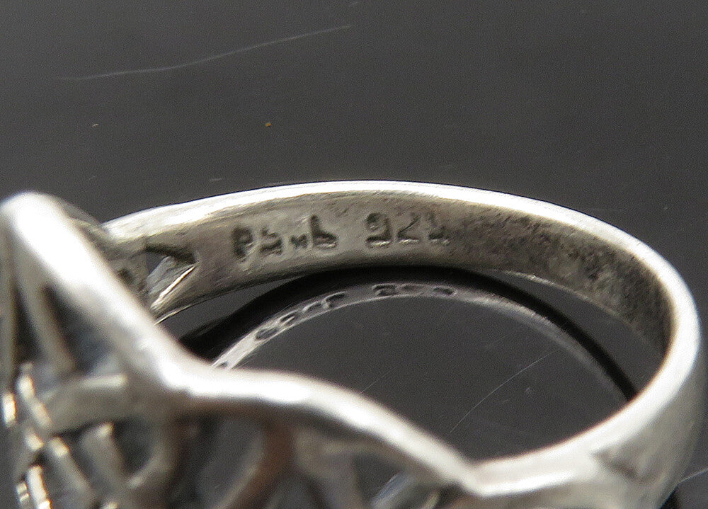 PETER STONE 925 Silver   Vintage Shiny Celtic Knot Band Ring Sz 6  RG23181