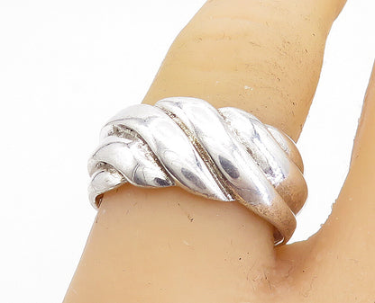 SHUBE 925 Sterling Silver  Vintage Shiny Fluted Swirl Band Ring Sz 8.5  RG4605