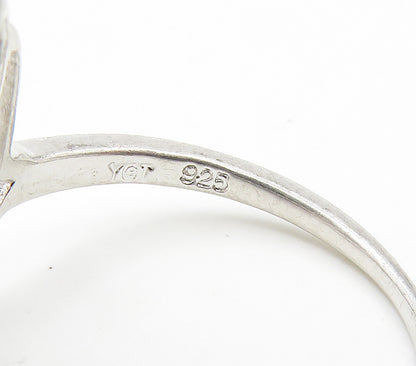 925 Sterling Silver  Vintage Shiny Love Heart Hamsa Band Ring Sz 7  RG15296