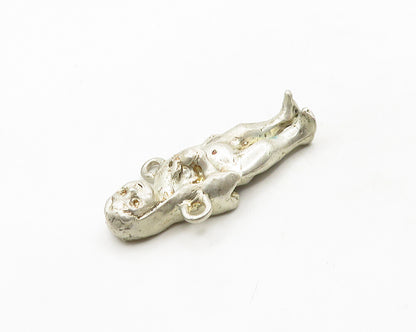 925 Sterling Silver  Vintage Sculpted Eve Biblical Figure Pendant  PT15545