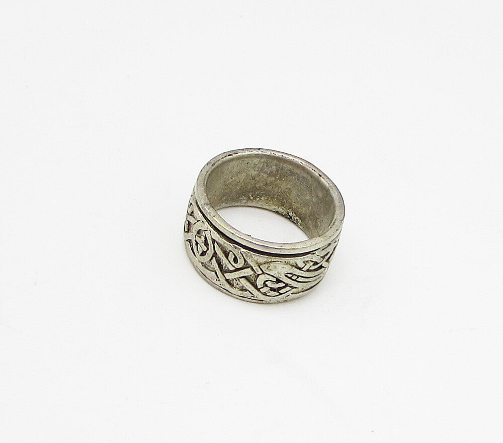 925 Sterling Silver  Vintage Modernist Celtic Band Ring Sz 6.5  RG3102
