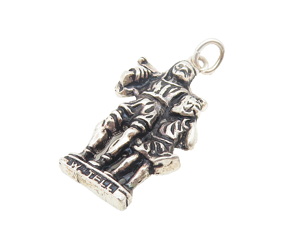 925 Sterling Silver  Vintage Petite Man & Child Schweiz Statue Pendant  PT9030