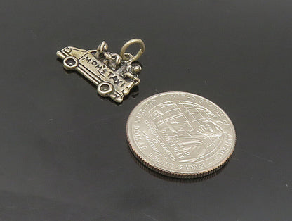 925 Sterling Silver  Vintage Sculpted Mom's Taxi Charm Pendant  PT20135