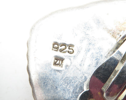 925 Sterling Silver  Vintage Two Tone Modernist Non Pierce Earrings  EG5703