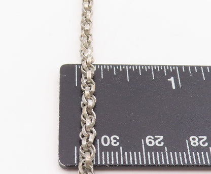 925 Sterling Silver Vintage Necklace Interlocking Round Link Cable Chain NE4742