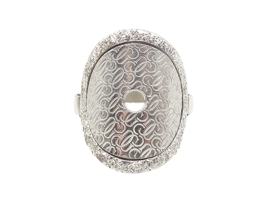 GUESS ITALY 925 Sterling Silver  Shiny Monogram Logo Band Ring Sz 6.5  RG11239