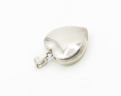 JONDELL SPAIN 925 Silver  Vintage Shiny Hollow Love Heart Pendant  PT14692