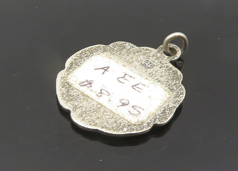 925 Sterling Silver  Vintage Antique Oxidized Musical Motif Pendant  PT17051
