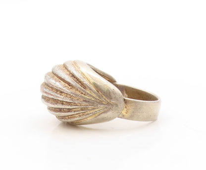 925 Sterling Silver Vintage Ring NAPIER Solid Broad Domed Etched  Sz 8  RG31006