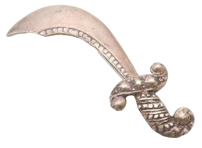925 Sterling Silver  Vintage Antique Dark Tone Dagger Motif Brooch Pin  BP3036